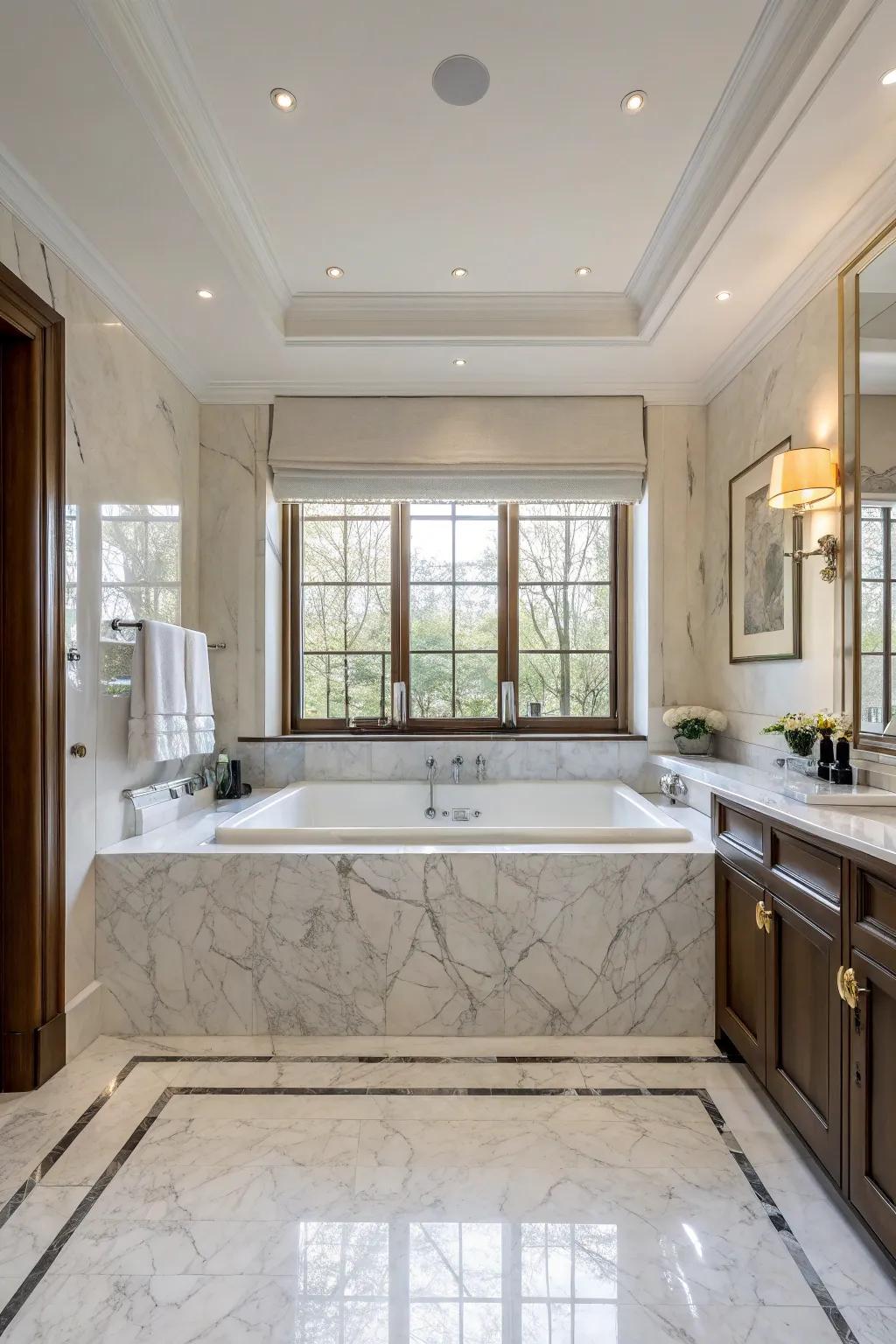 Marble adds luxury and sophistication.
