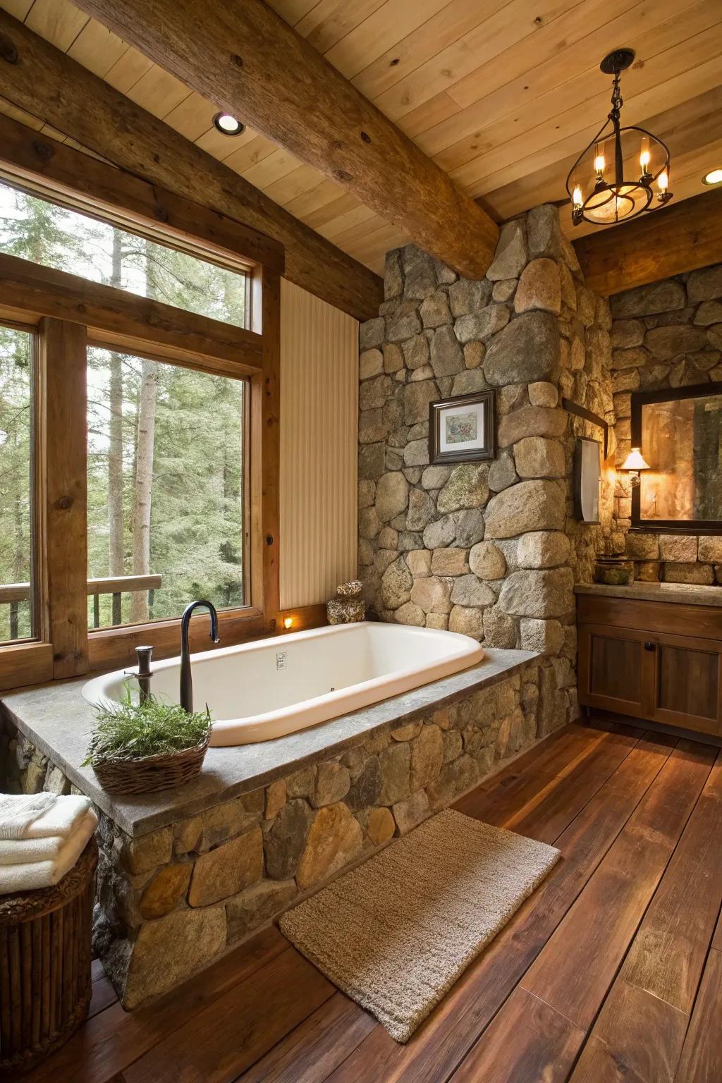 Rustic elements add warmth and character.