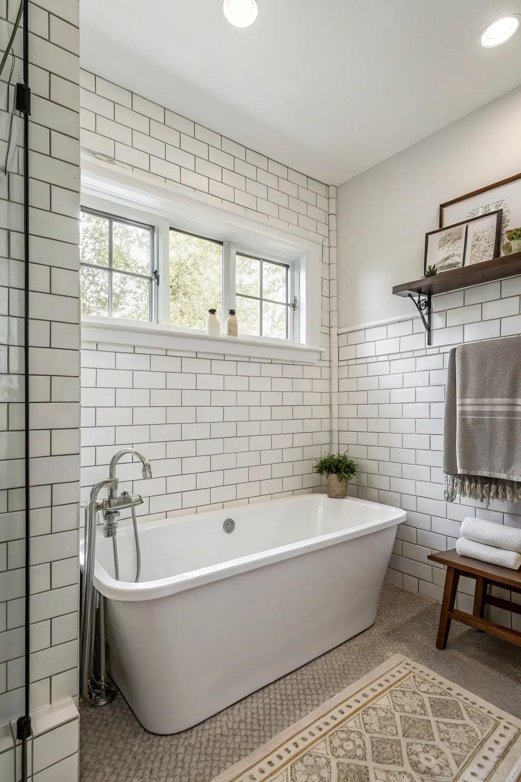 Subway tiles offer a classic look for any bathroom.