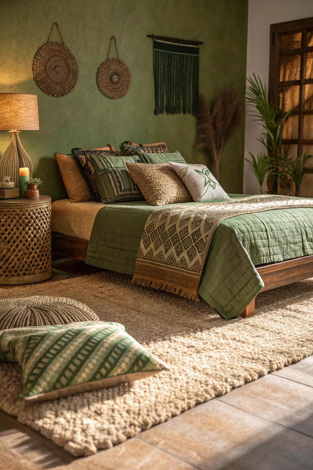 Textured decor elements enhancing bedroom coziness