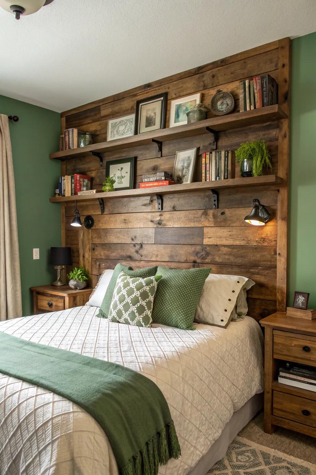 Reclaimed wood adding rustic charm and eco-friendliness