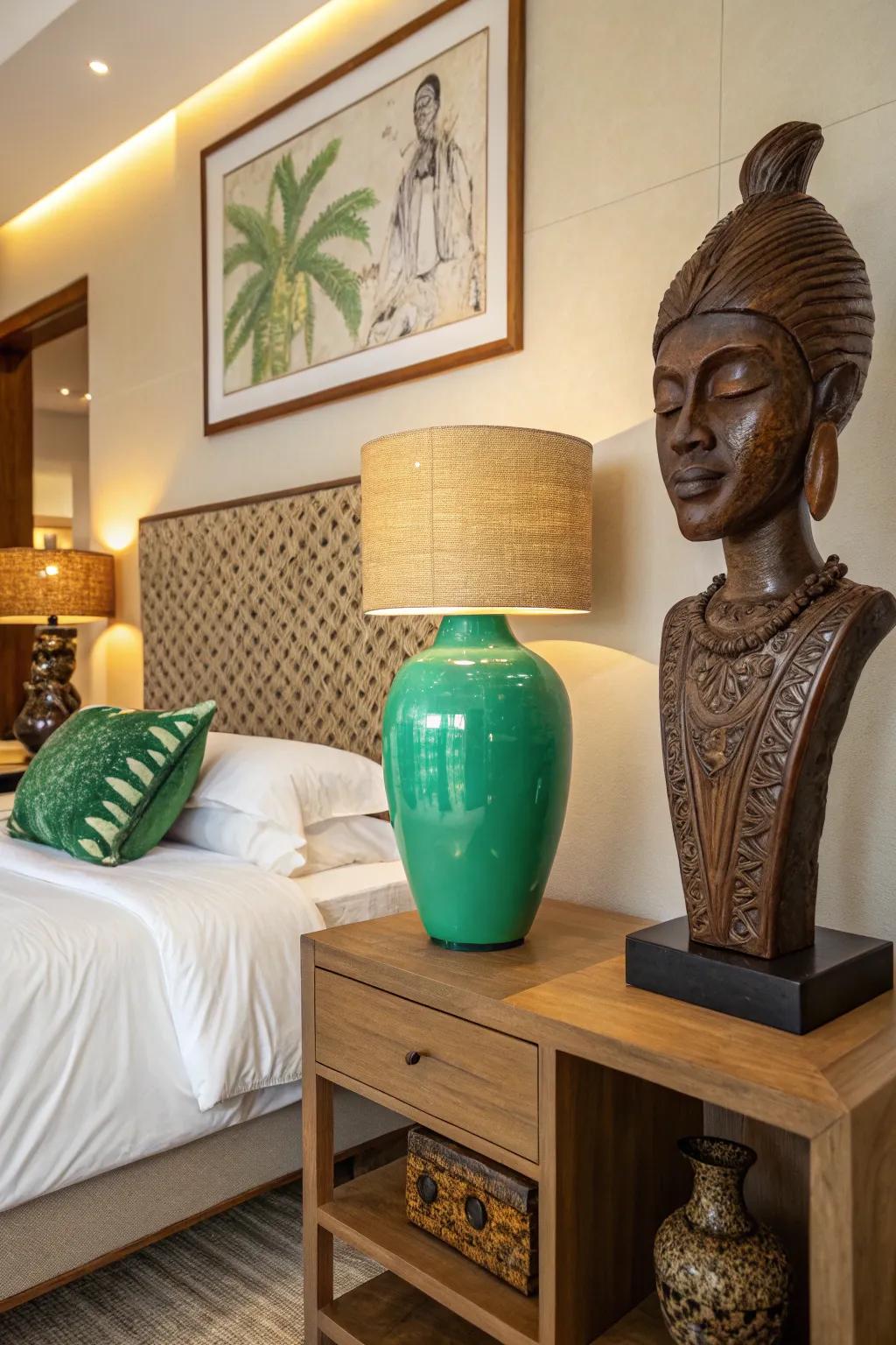 Vibrant accessories creating striking contrast