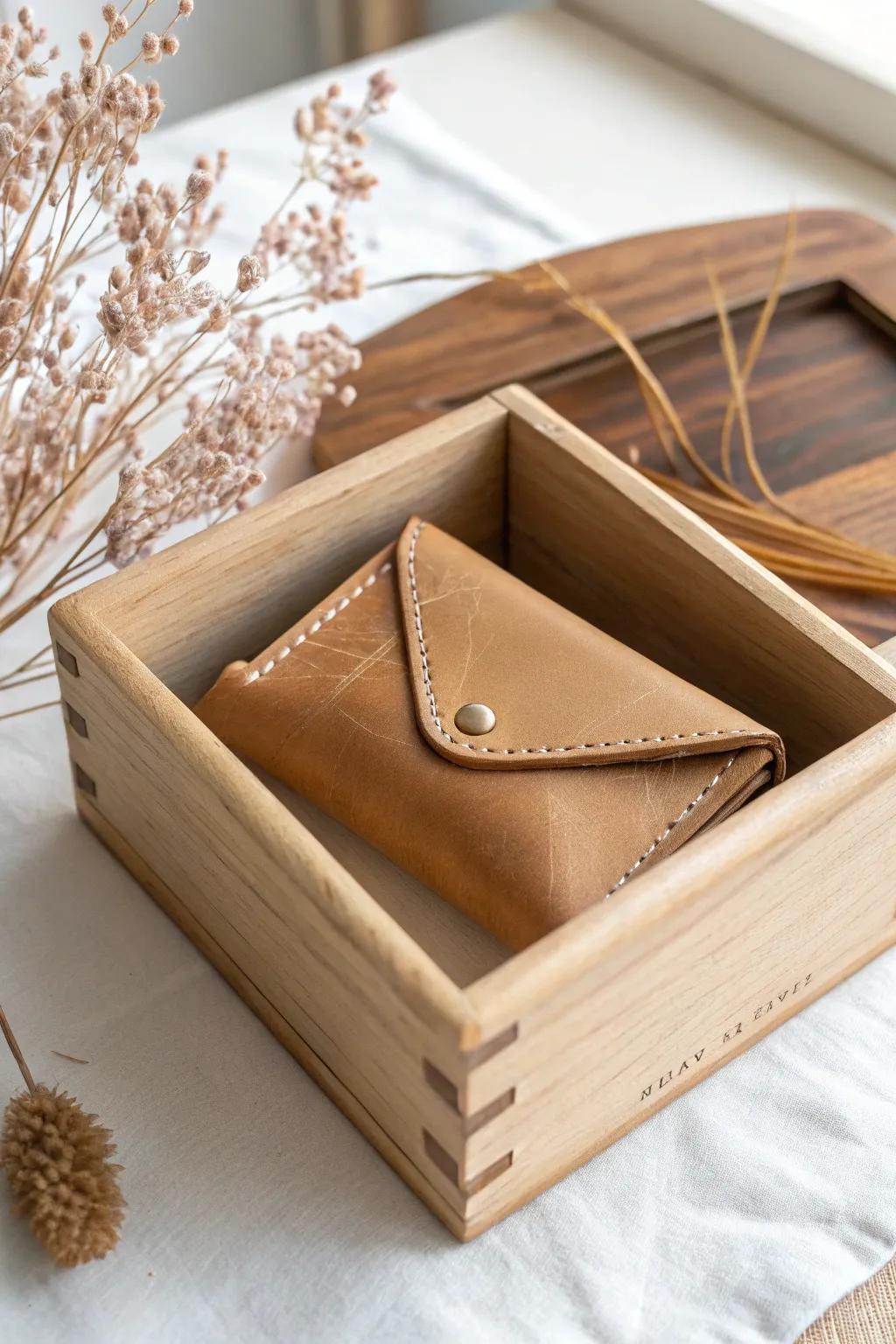 Handcrafted leather pouch jewelry box combining minimalism with boho chic, perfect for travel.
