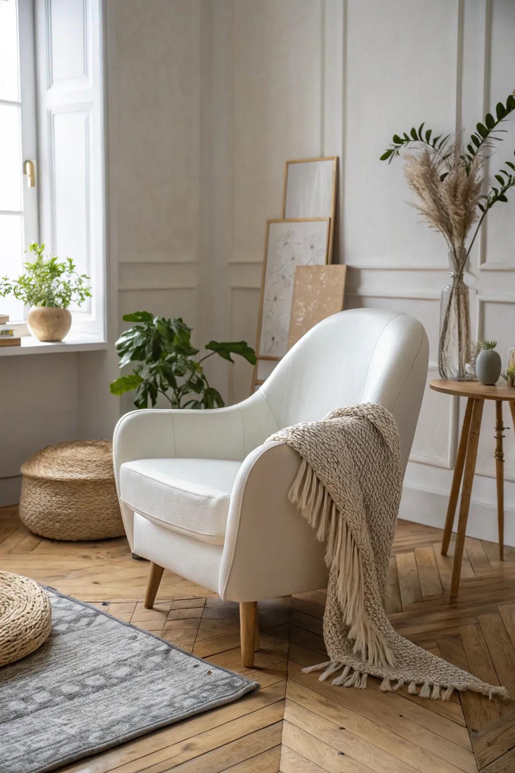 High gloss painted wicker furniture offering a modern and polished aesthetic.