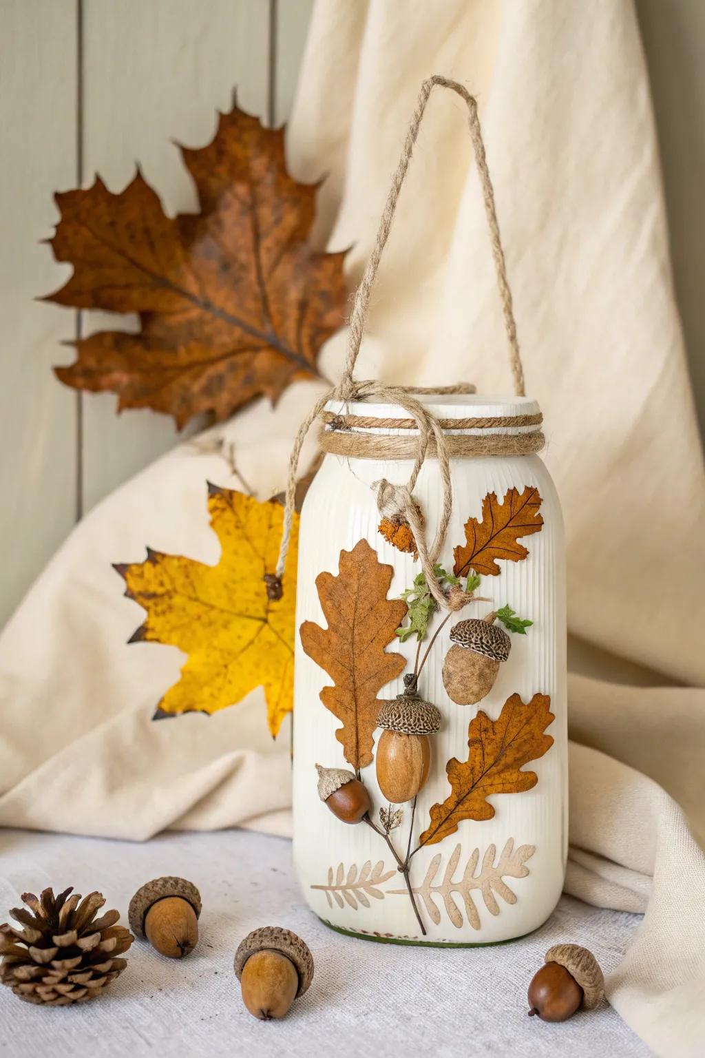 Celebrate the seasons with a nature-inspired mason jar sign