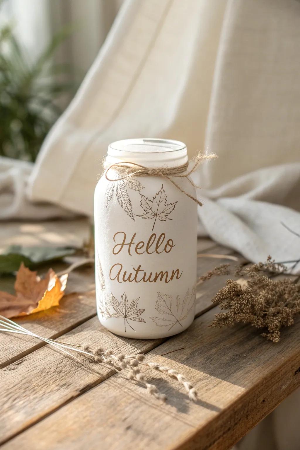 Welcome the seasons with elegant mason jar signs
