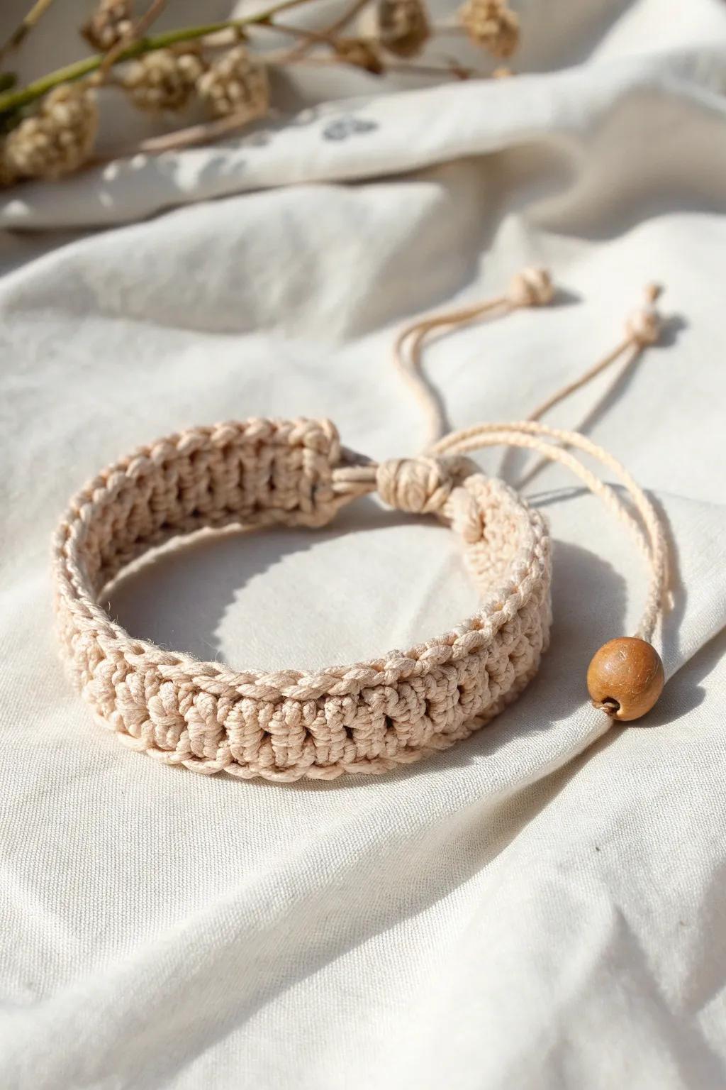 Minimalist crochet bracelets that convey kindness with every stitch.