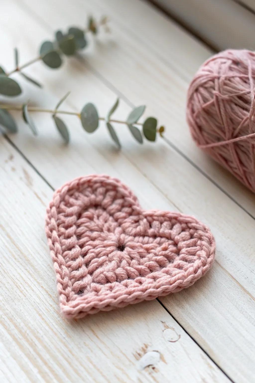 Handcrafted crochet hearts that spread warmth and affection.