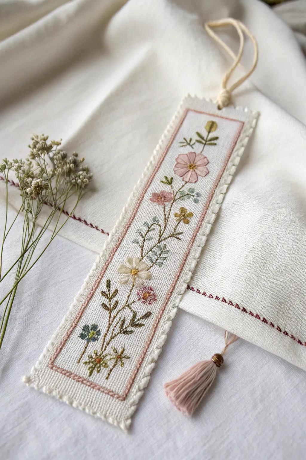 Enhance your reading moments with a handcrafted cross stitch bookmark.