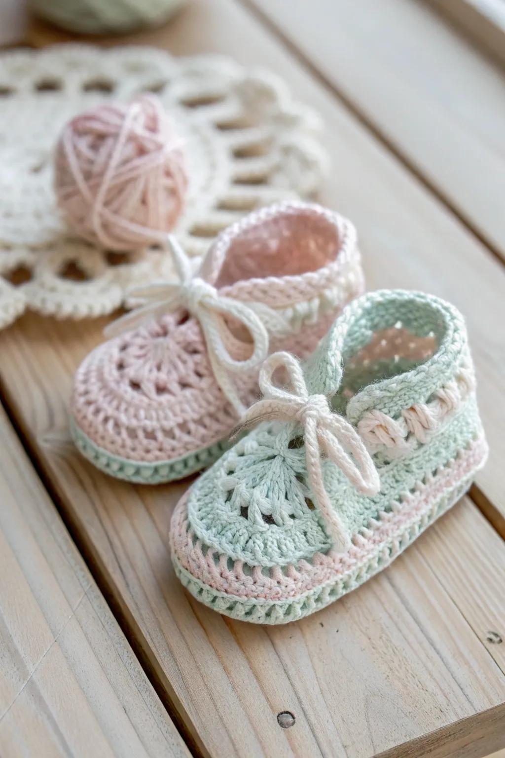 Lovingly crafted baby booties that bring warmth and joy.
