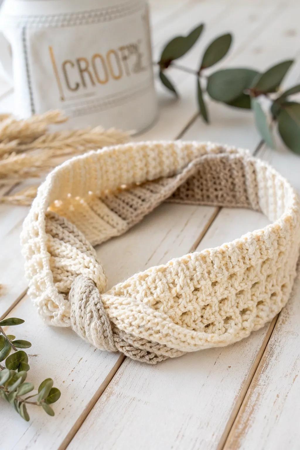 Elegant and easy-to-make crochet headbands.