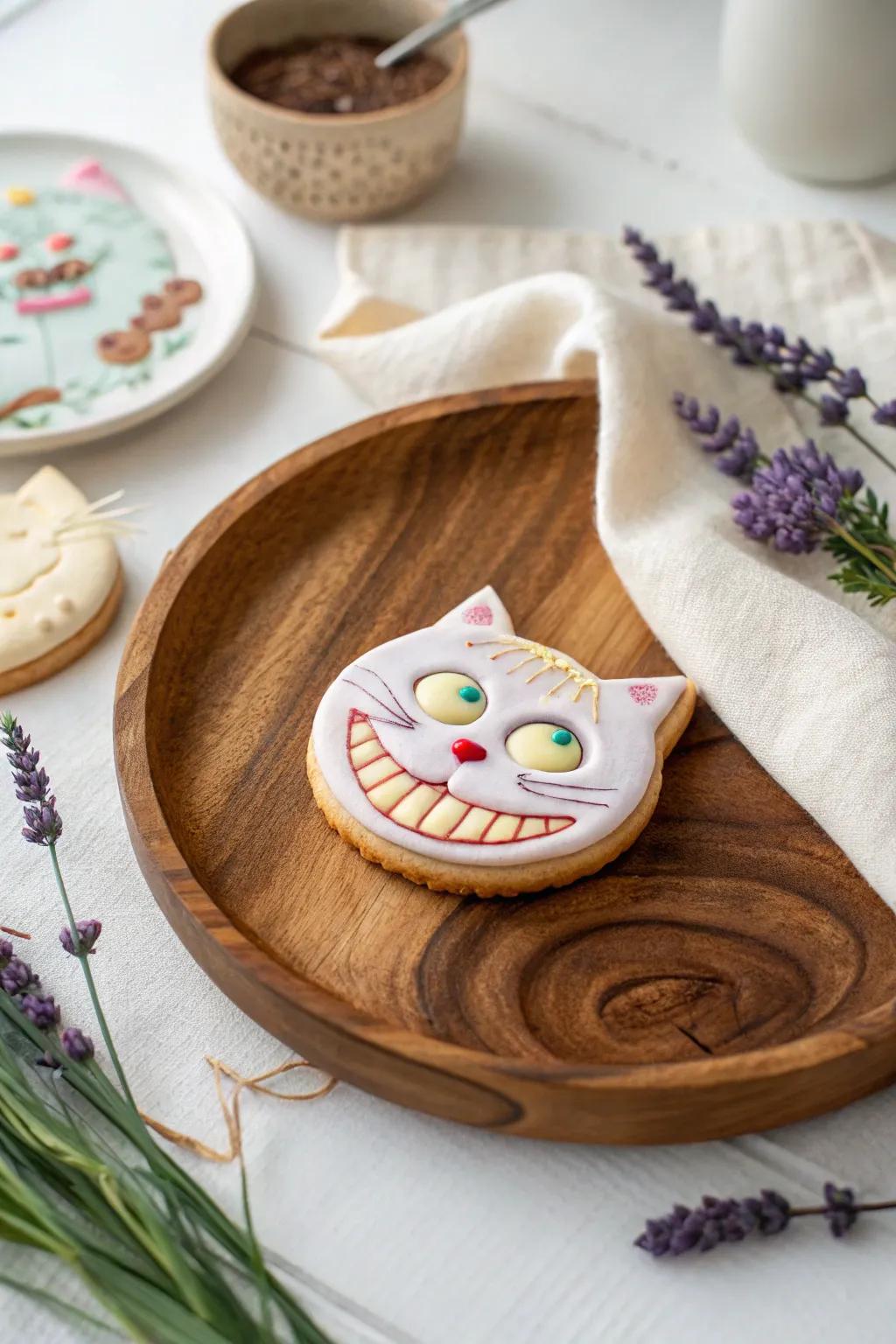 Indulge in whimsy with these Cheshire cat grin cookies, where <a href=