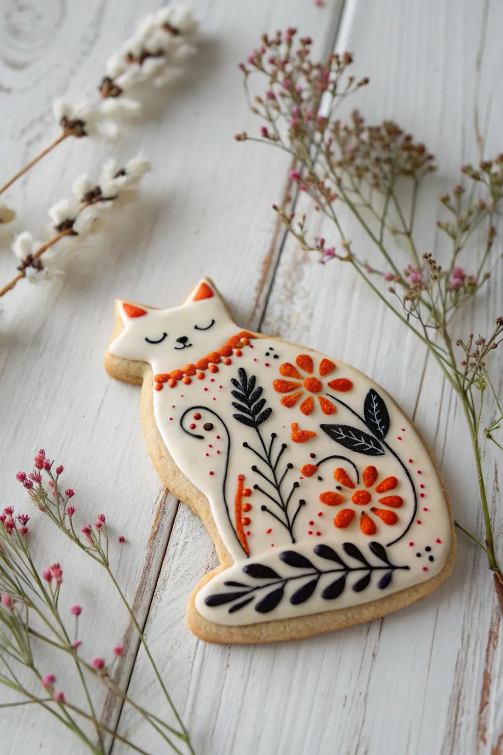 Craft your own calico masterpiece with these charming sugar cookies!