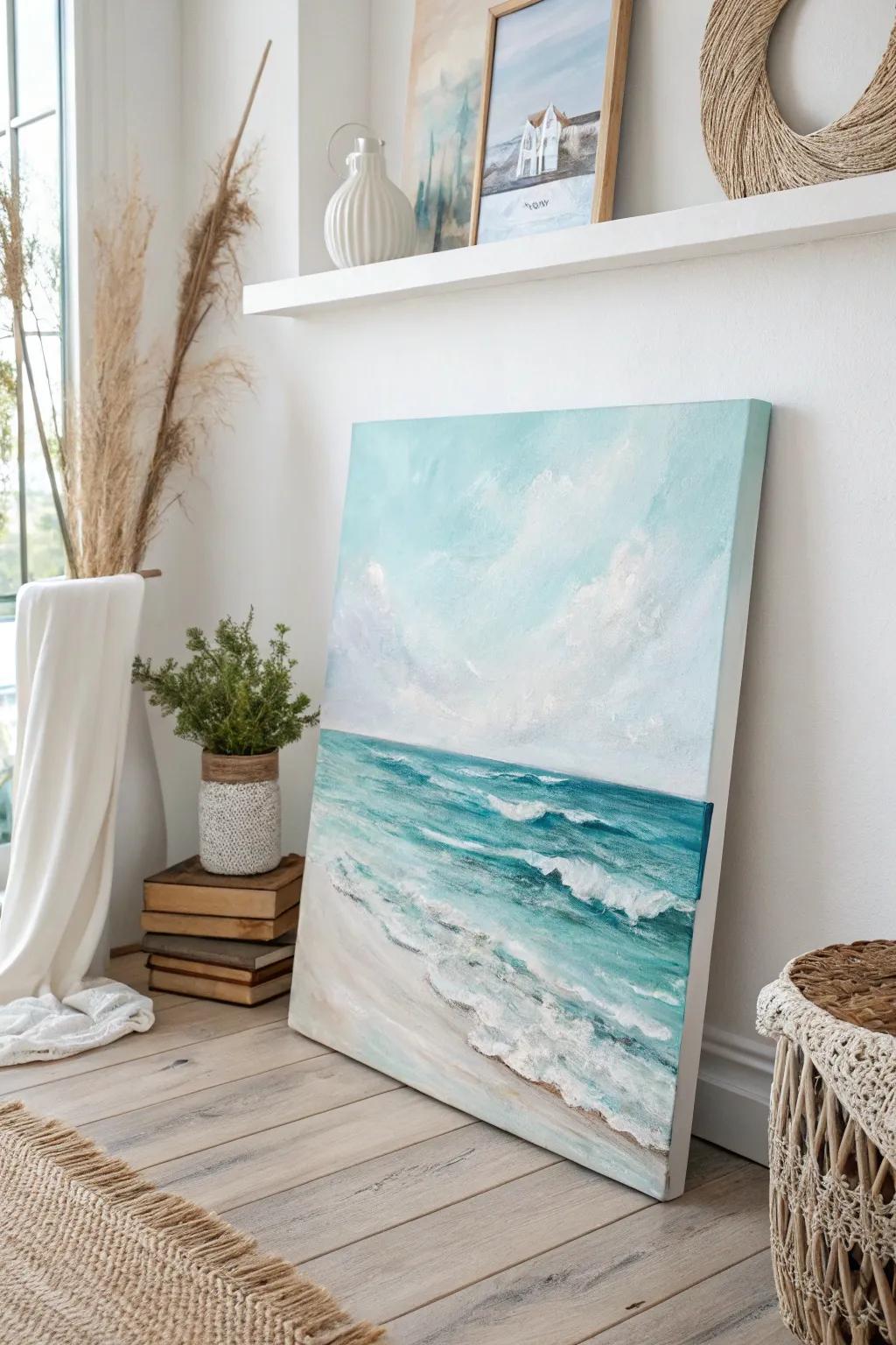 Dive into calmness with a serene seascape painting that soothes the soul.