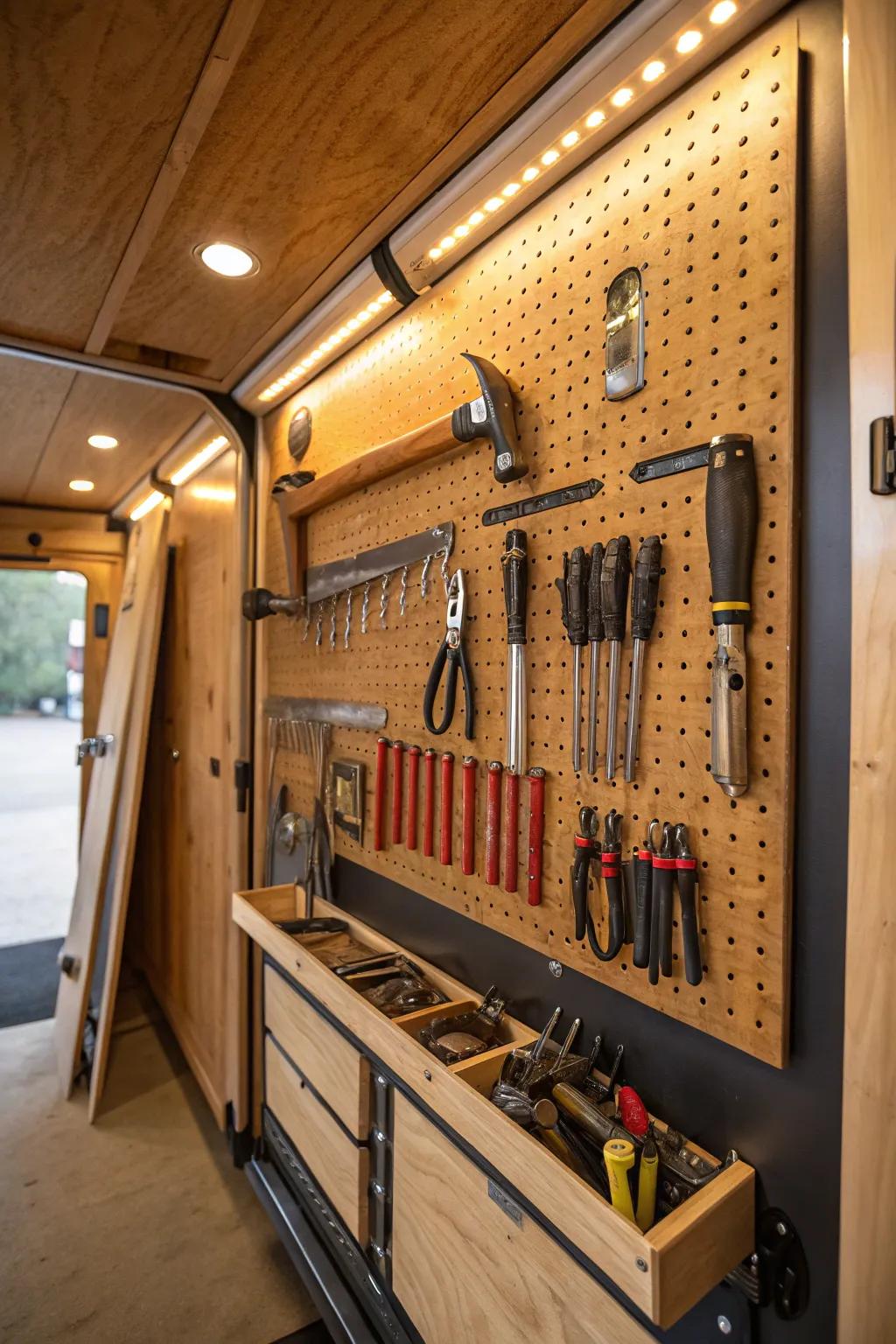 Pegboards: The ultimate organizational tool for your trailer.