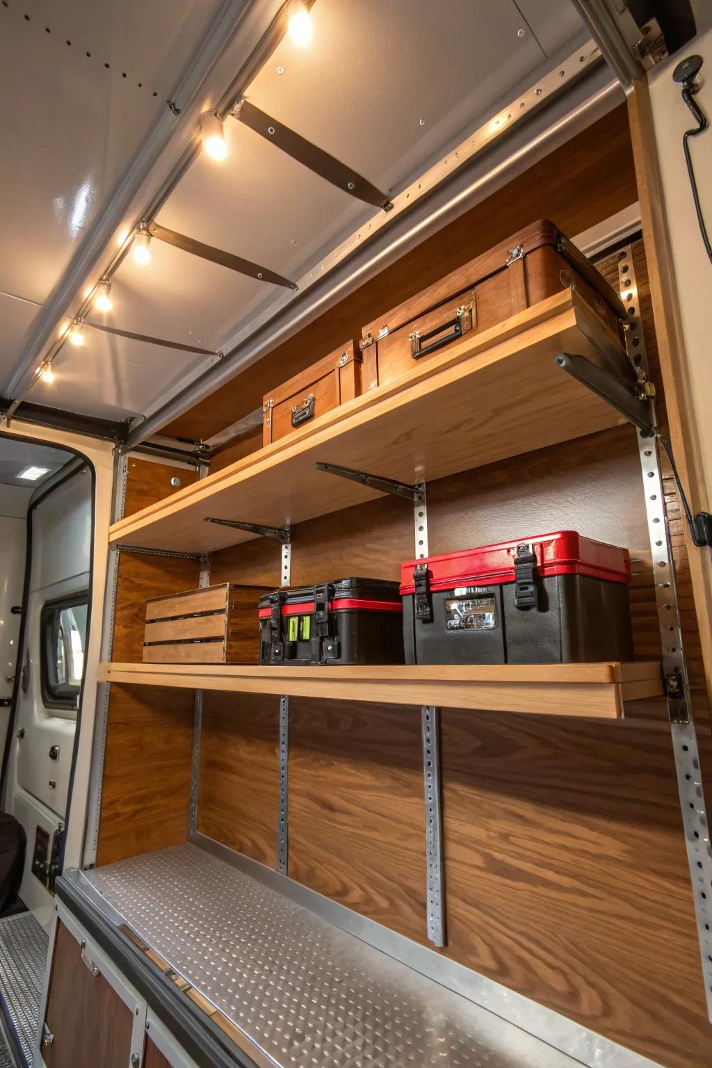 Maximize your trailer's capacity with overhead storage solutions.