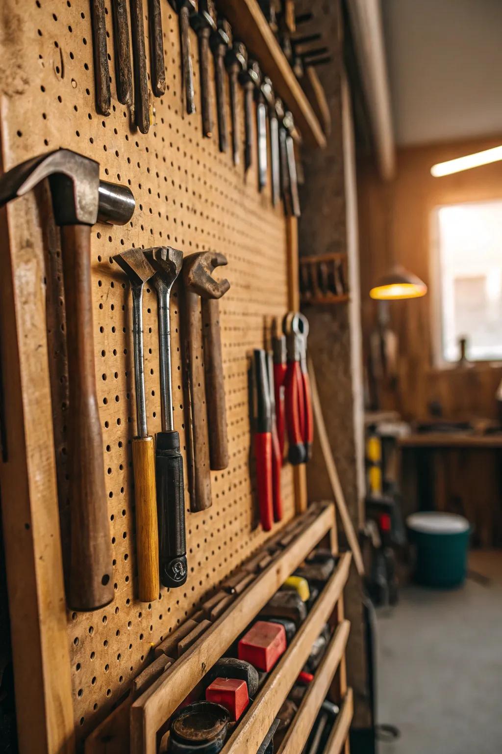 Keep your hand tools organized and visible for quick access during projects.