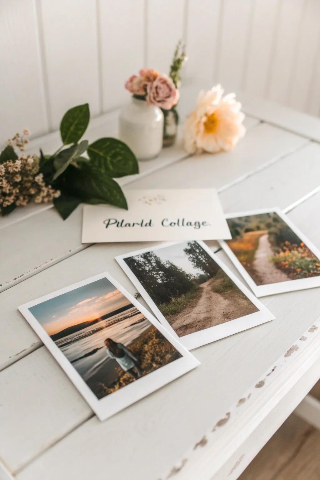 Add vintage charm with a Polaroid-style photo collage.