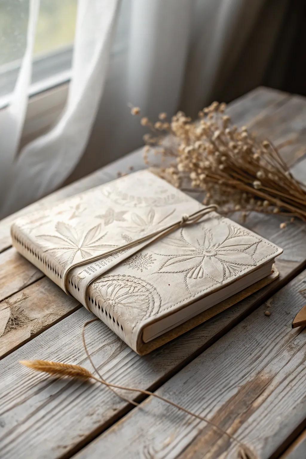 Capture the elegance of bygone eras with a vintage-inspired journal cover.