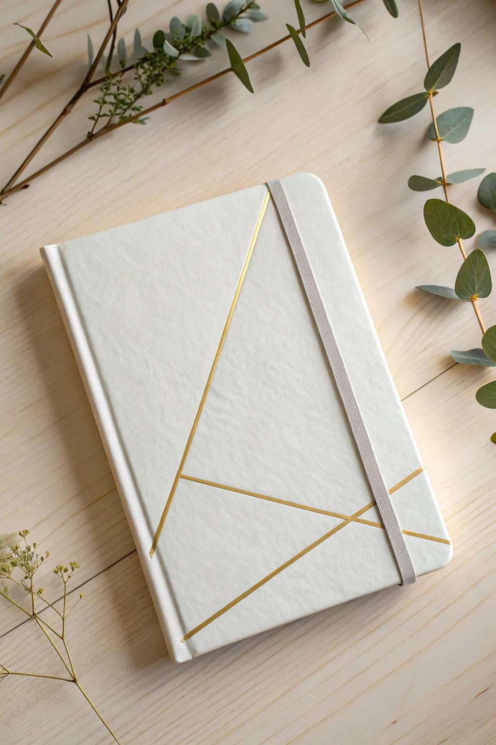 Celebrate simplicity with a minimalist journal cover that exudes sophistication.