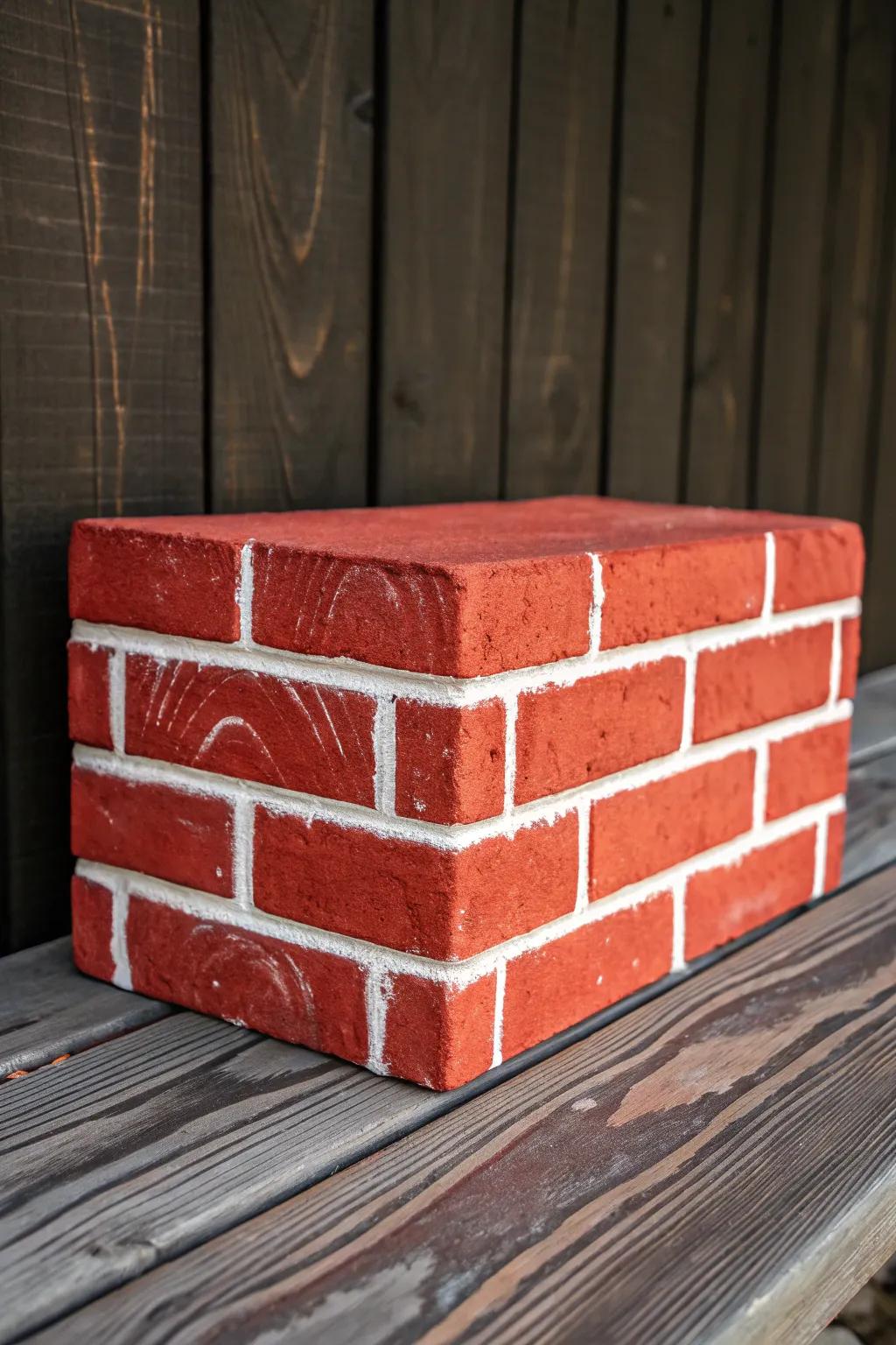 Create a classic brick appearance with painted cinder blocks.