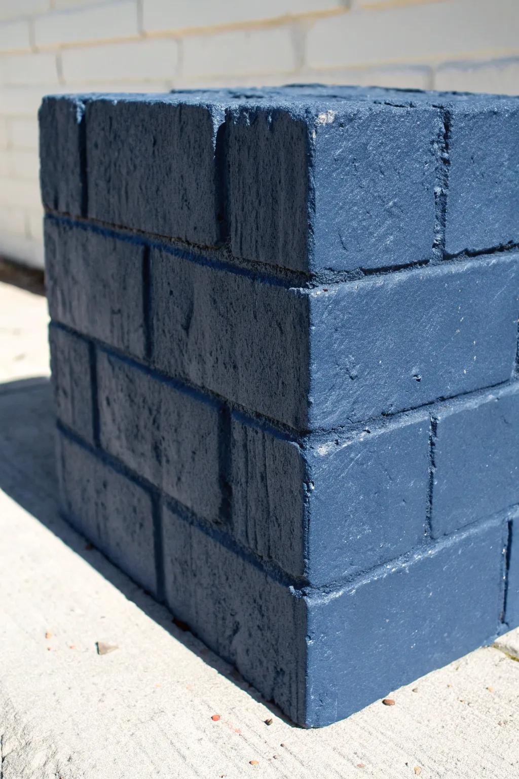 Achieve minimalist elegance with monochrome painted cinder blocks.