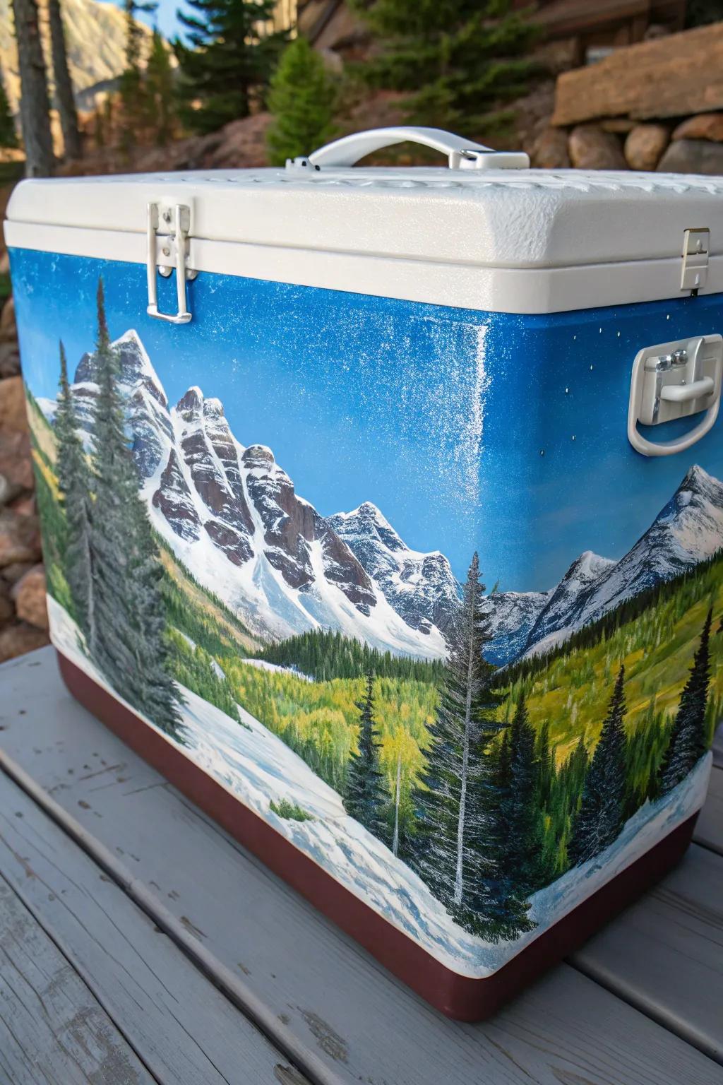 Celebrate your formal's location with a cooler painted in its iconic scenery.