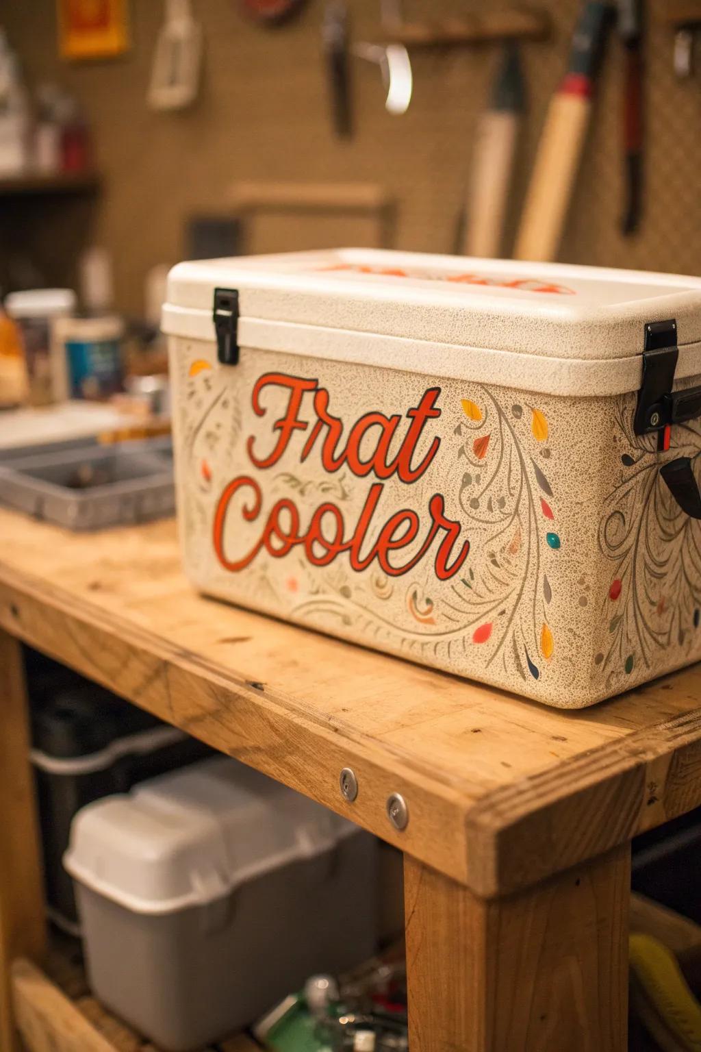 Make your cooler truly yours with personalized names and dates in elegant script.