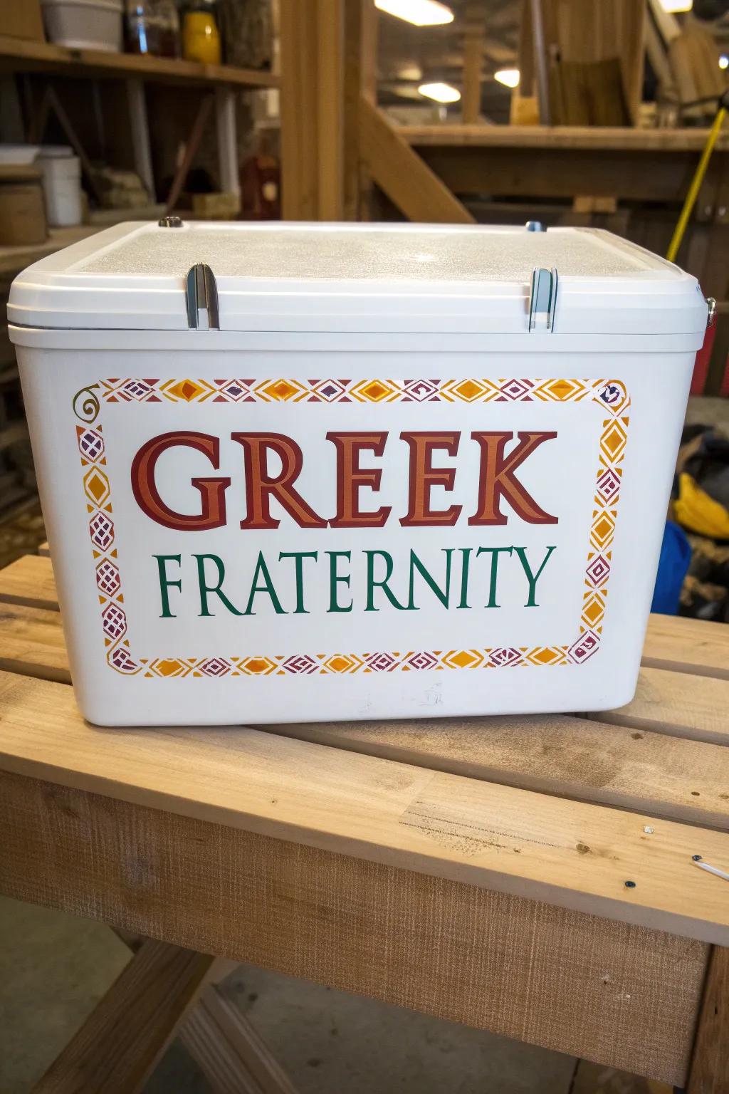 Showcase your fraternity or sorority pride with a custom painted cooler.