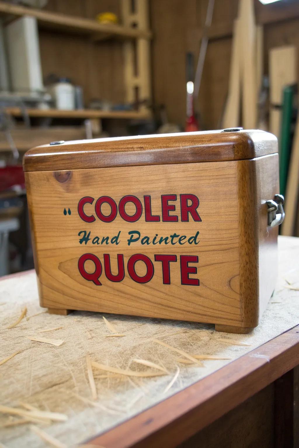 Keep the party lively with a cooler featuring humorous quotes and clever sayings.