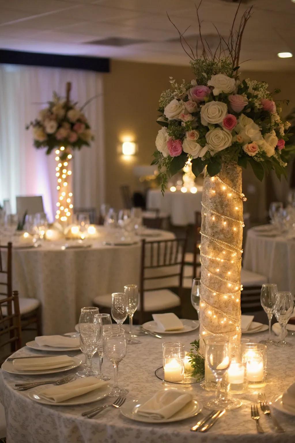 LED accents adding warmth to table settings.