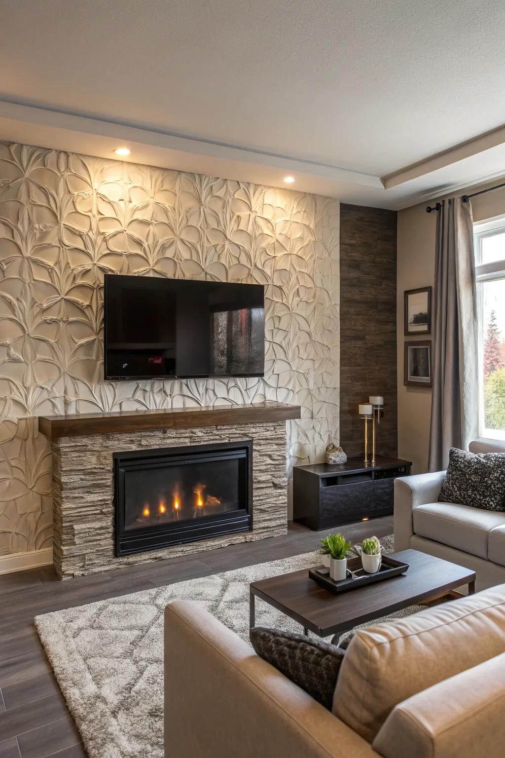 Contrasting textures create visual interest and dimension.