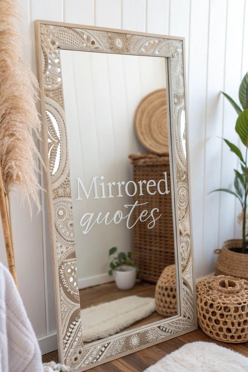 Reflect your individuality with mirrors etched with custom quotes or designs.