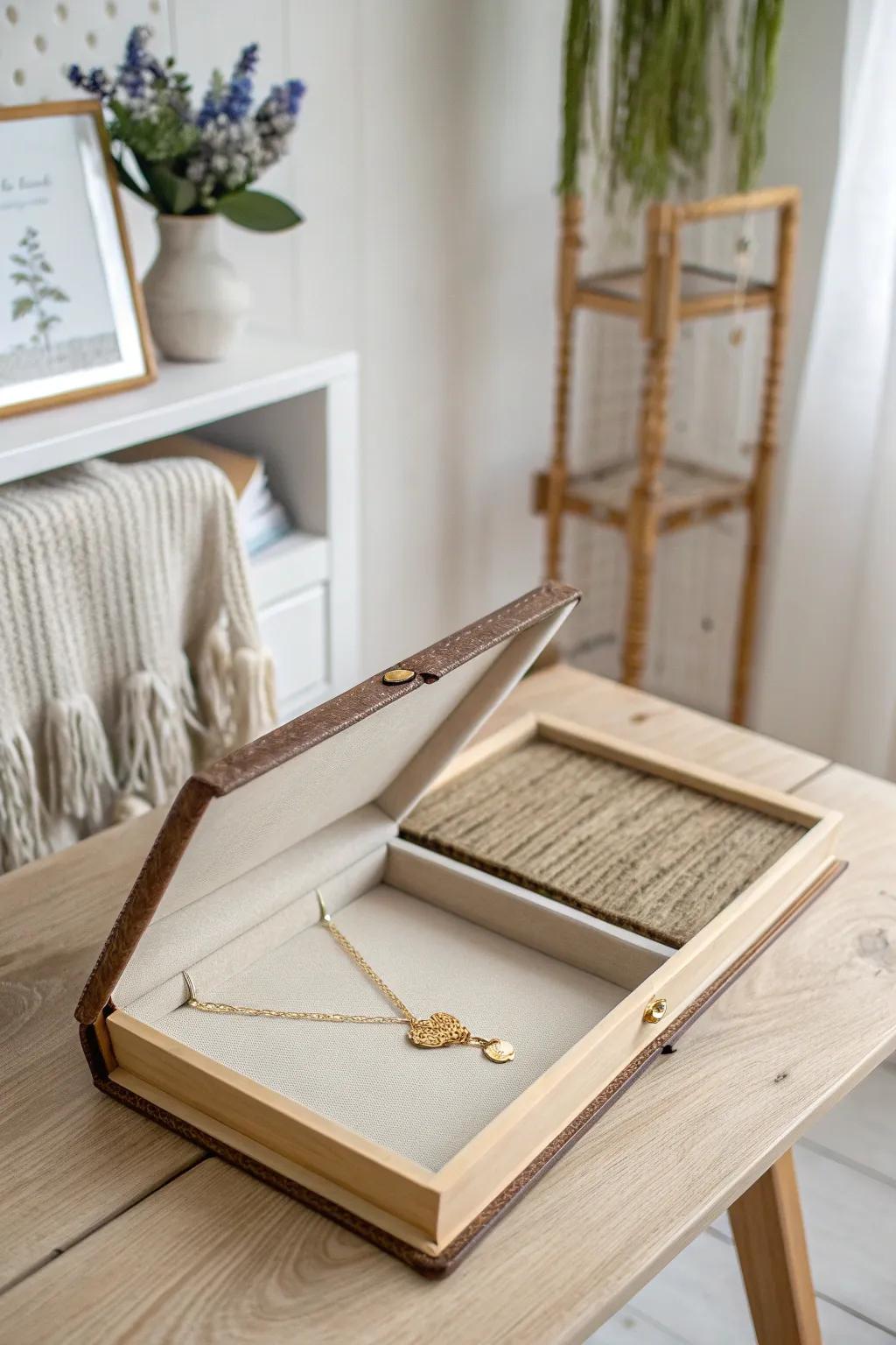 Old books hollowed out to create secret storage compartments.