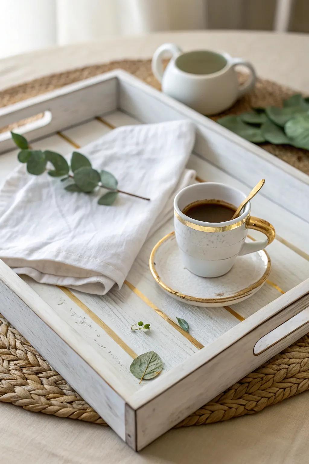 Picture frame transformed into a stylish serving tray.