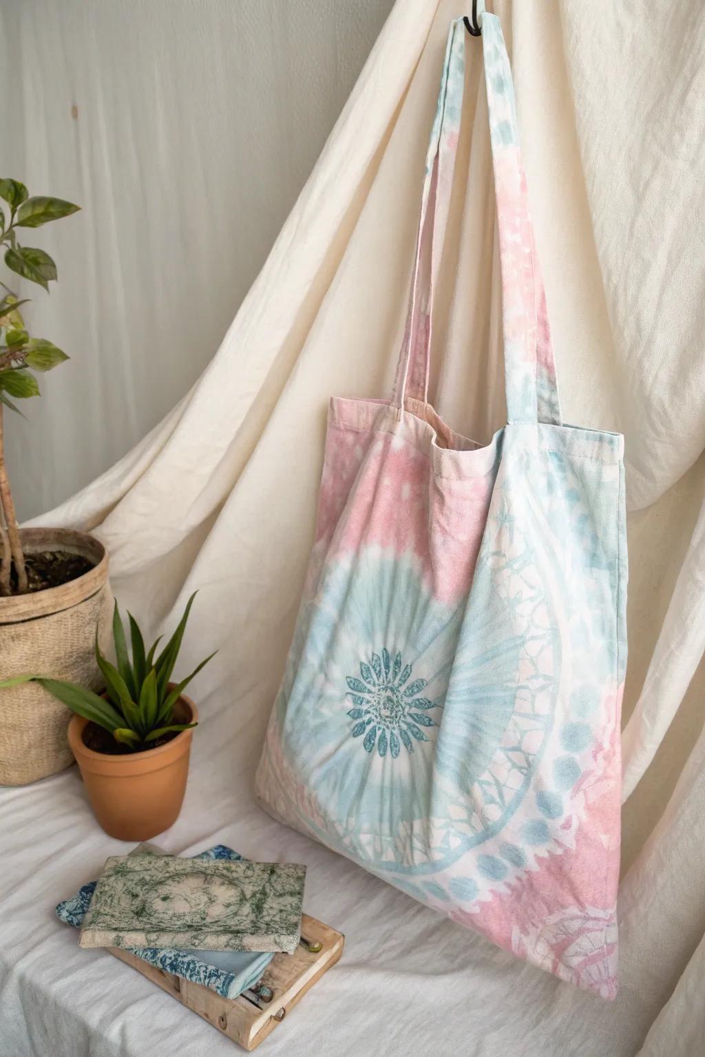 Make a statement with a custom tie dye tote bag that blends vibrant hues with everyday practicality.