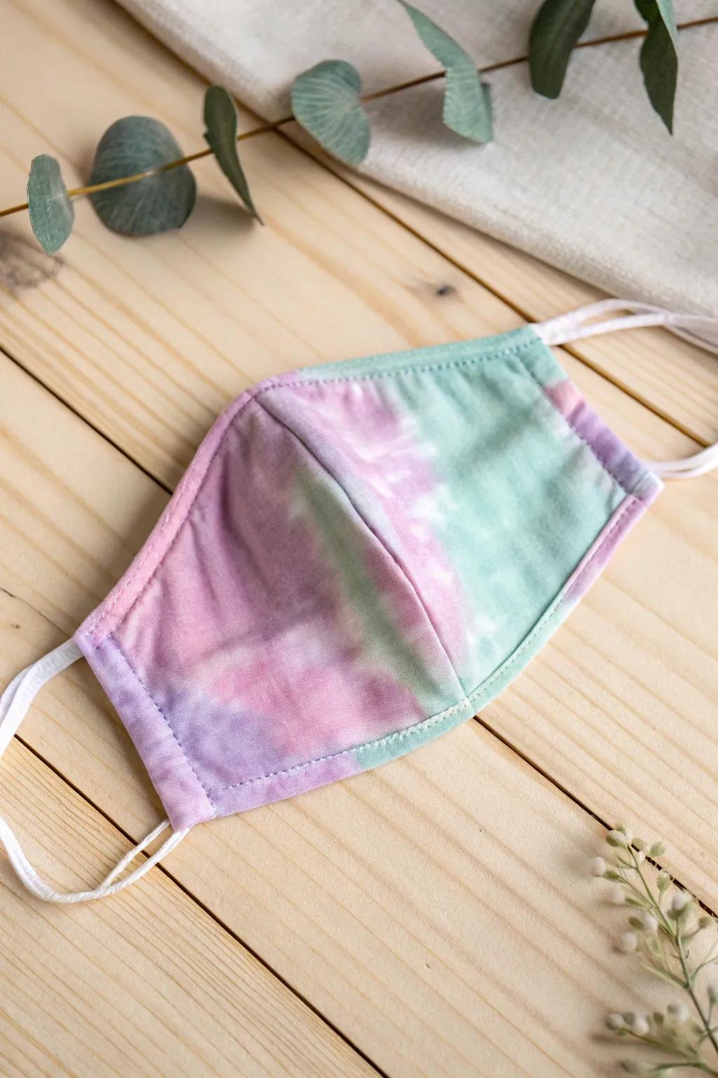 Stay protected with flair by wearing artistic tie dye face masks.