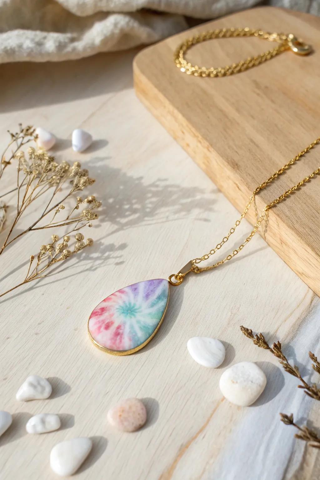 Add a splash of color to your look with handmade tie dye jewelry.