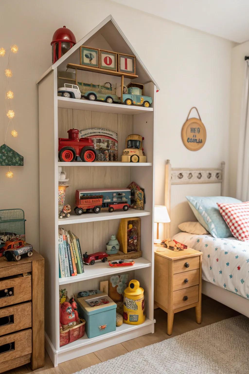Add nostalgia and fun with vintage toys as decor.