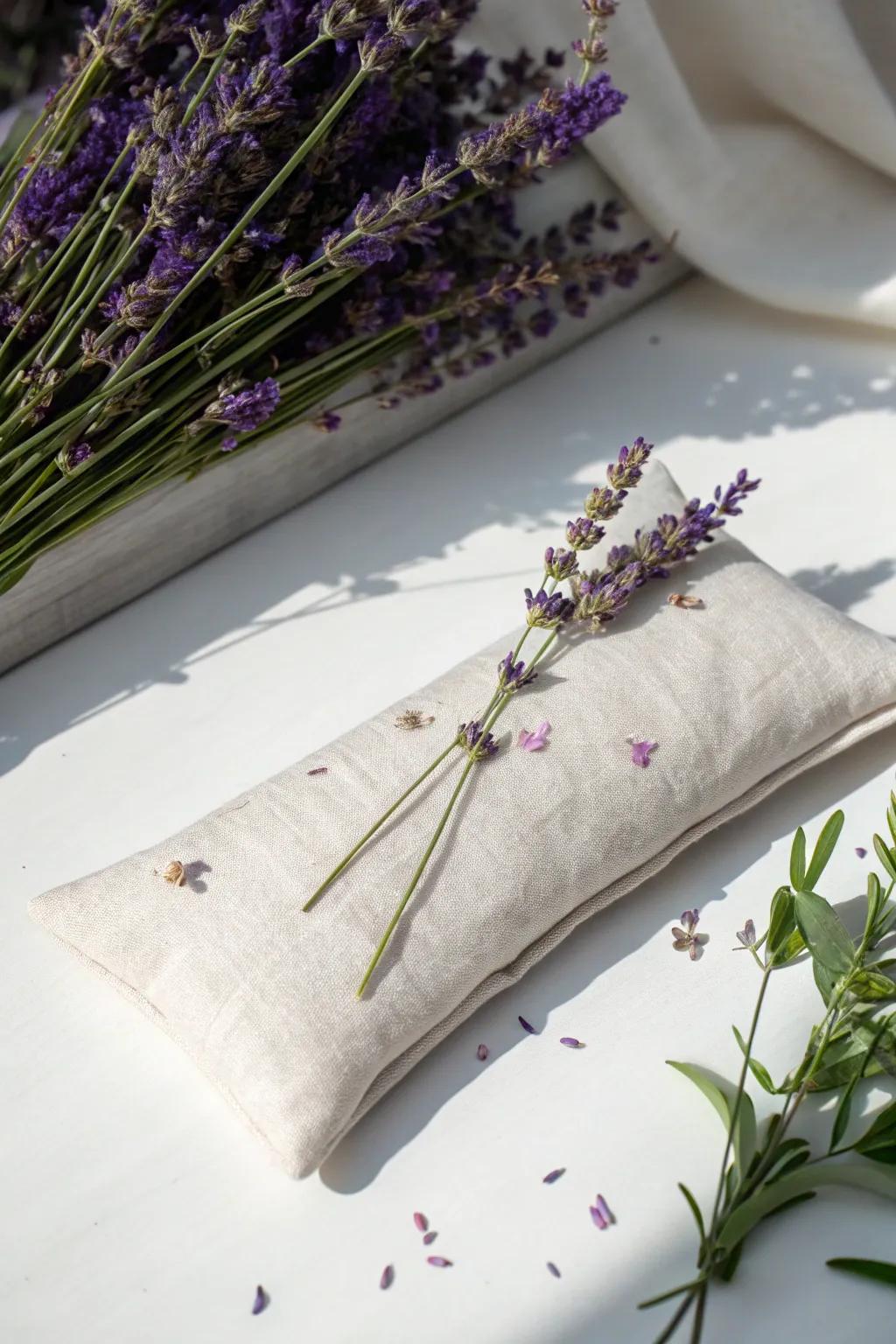 Handmade lavender neck pillow sachet offering soothing comfort and fragrance.