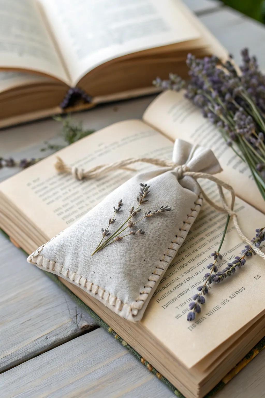 Handmade lavender sachet bookmarks that enhance your reading experience with soothing scents.