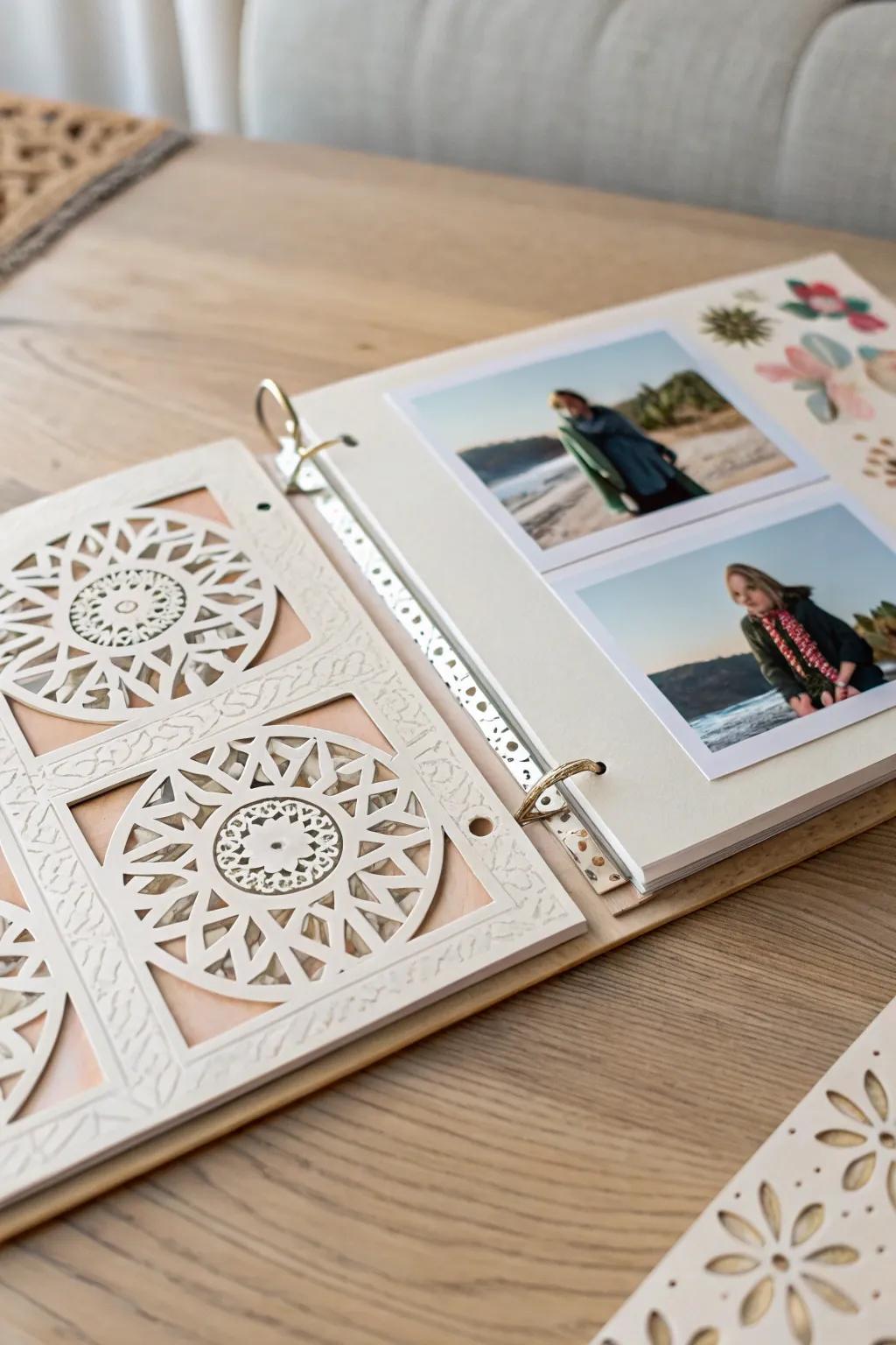 Add dimension and excitement to your memory book with creative cut-out shapes and designs.