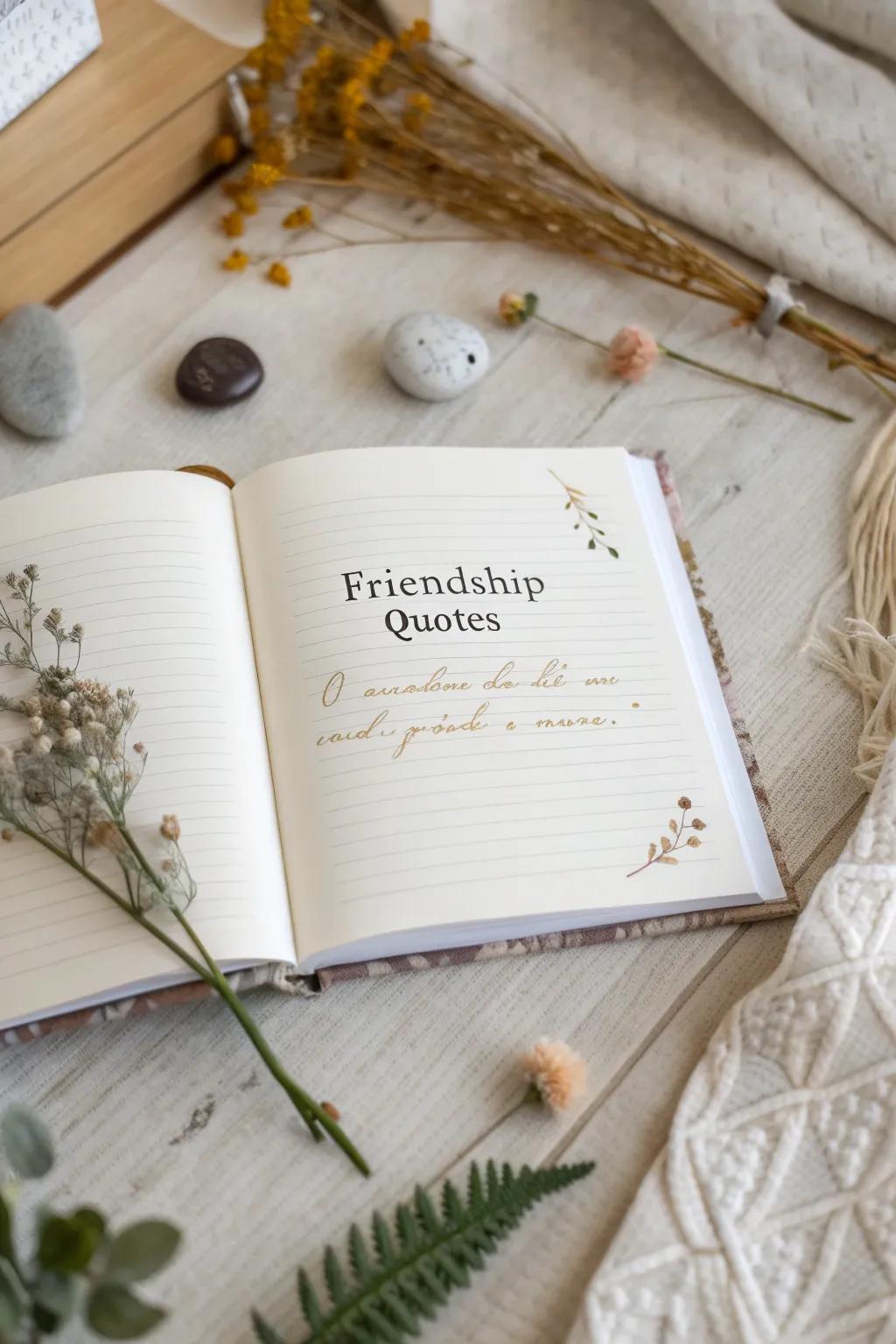 Enrich your memory book with quotes that beautifully express the spirit of your friendship.