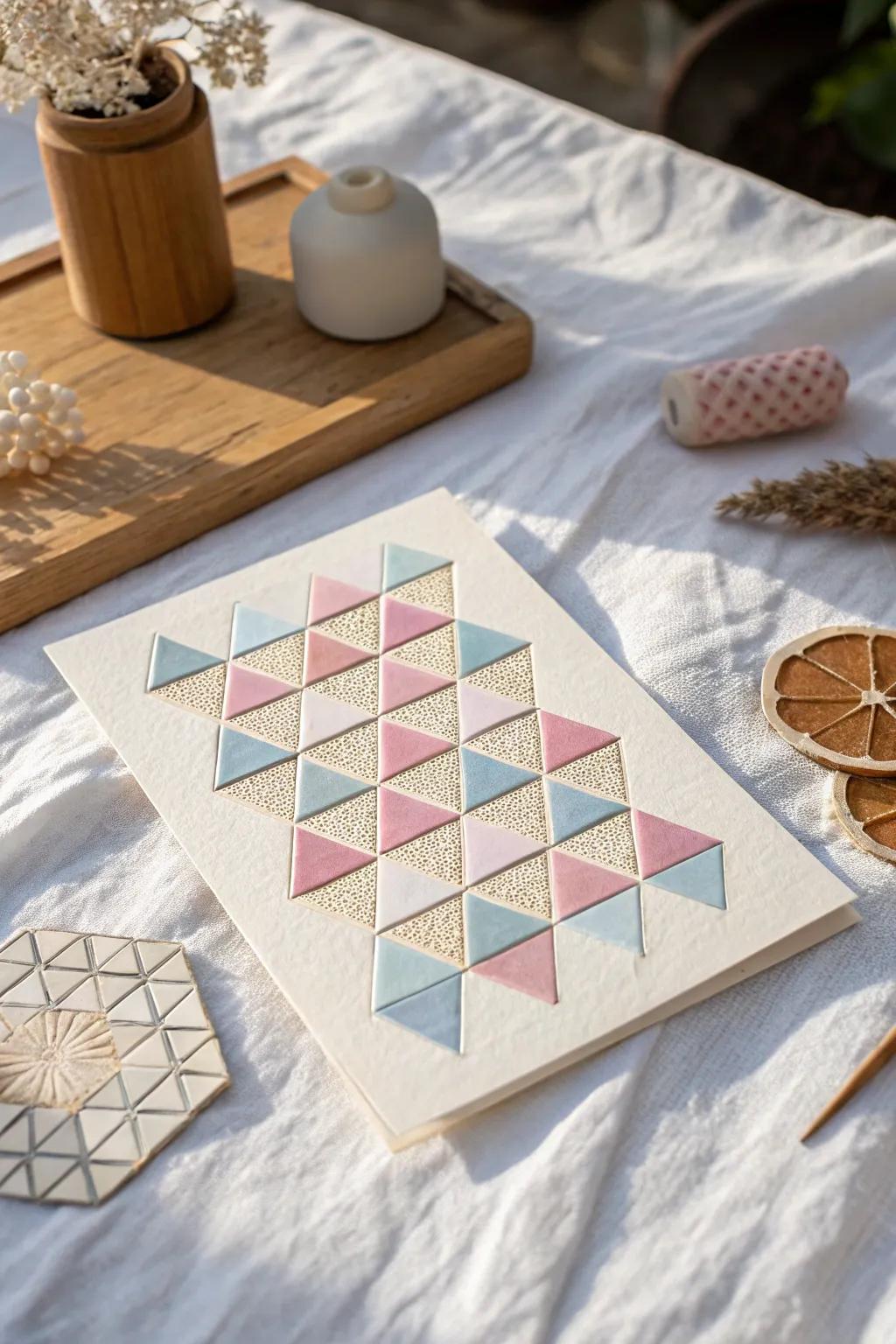 Create striking cards with colorful geometric patterns.