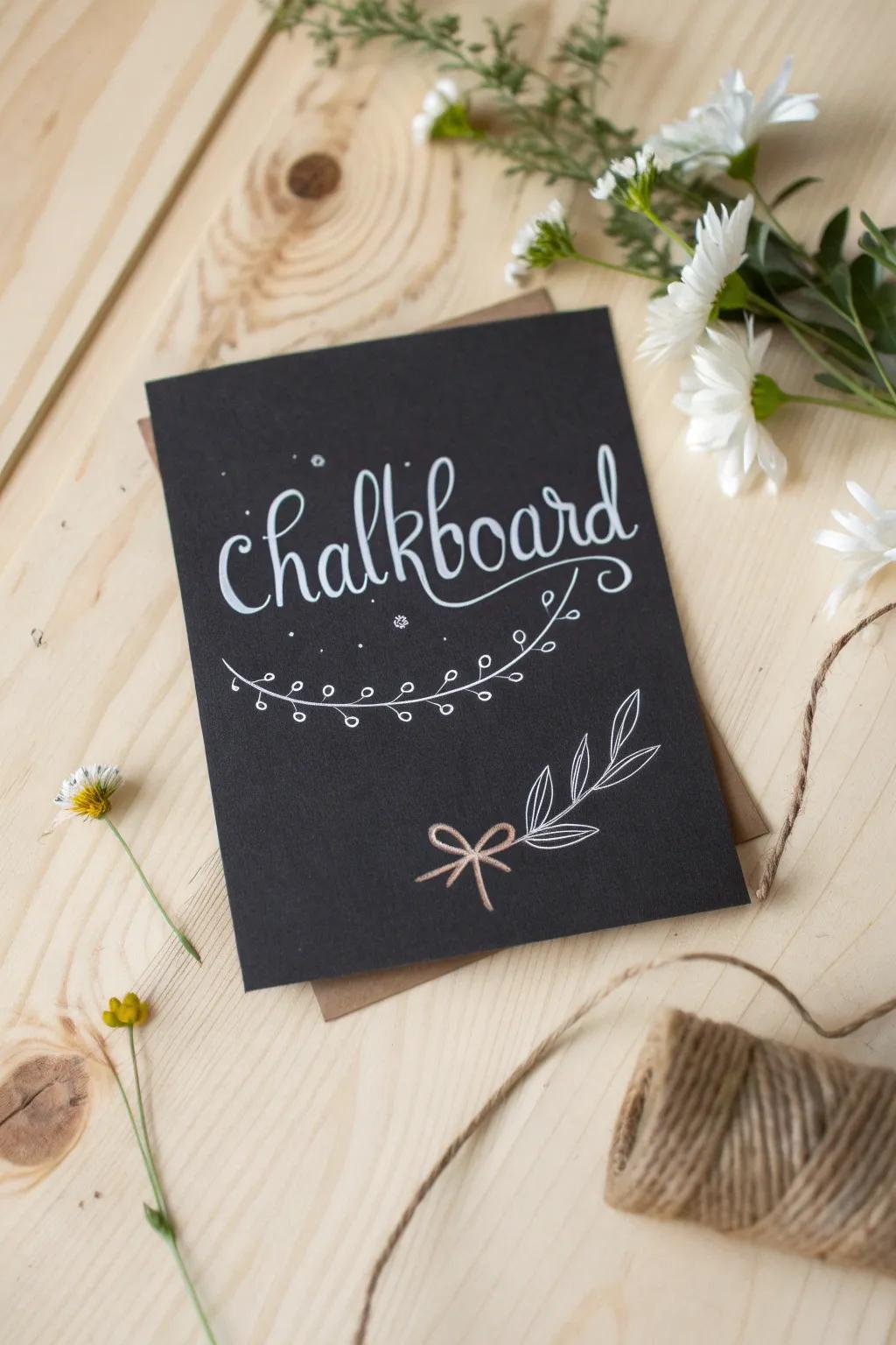 Craft nostalgic chalkboard-inspired greeting cards.