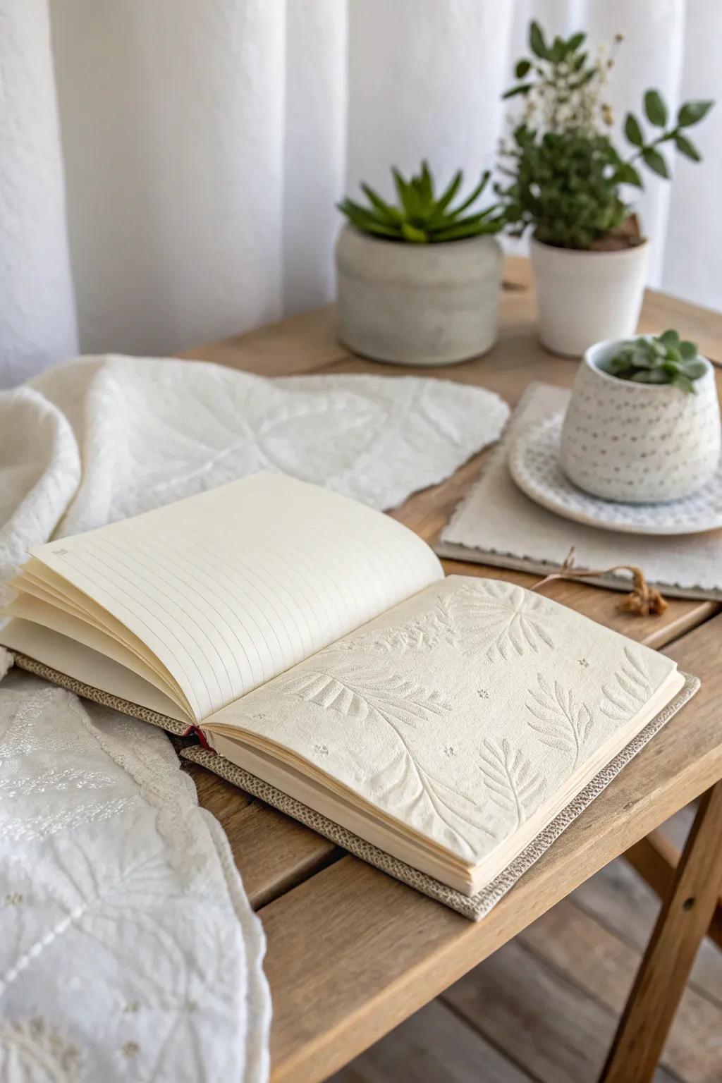 Celebrate simplicity with a minimalist journal that invites mindful reflection.