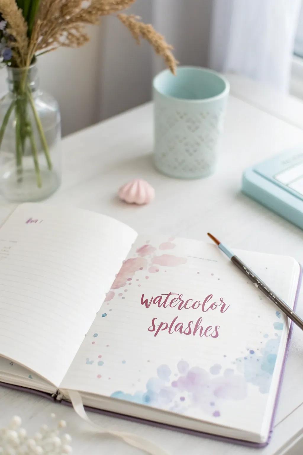 Add a soft, dreamy touch to your journal with watercolor techniques.