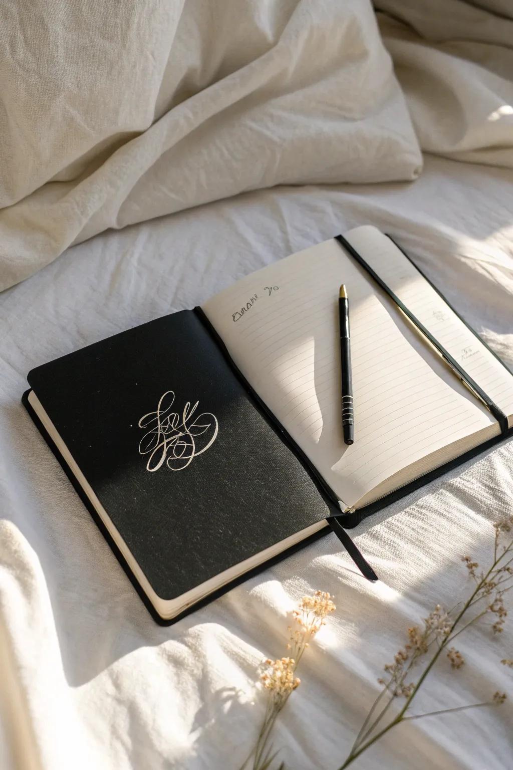 Achieve a sleek and stylish look with monochrome journaling.