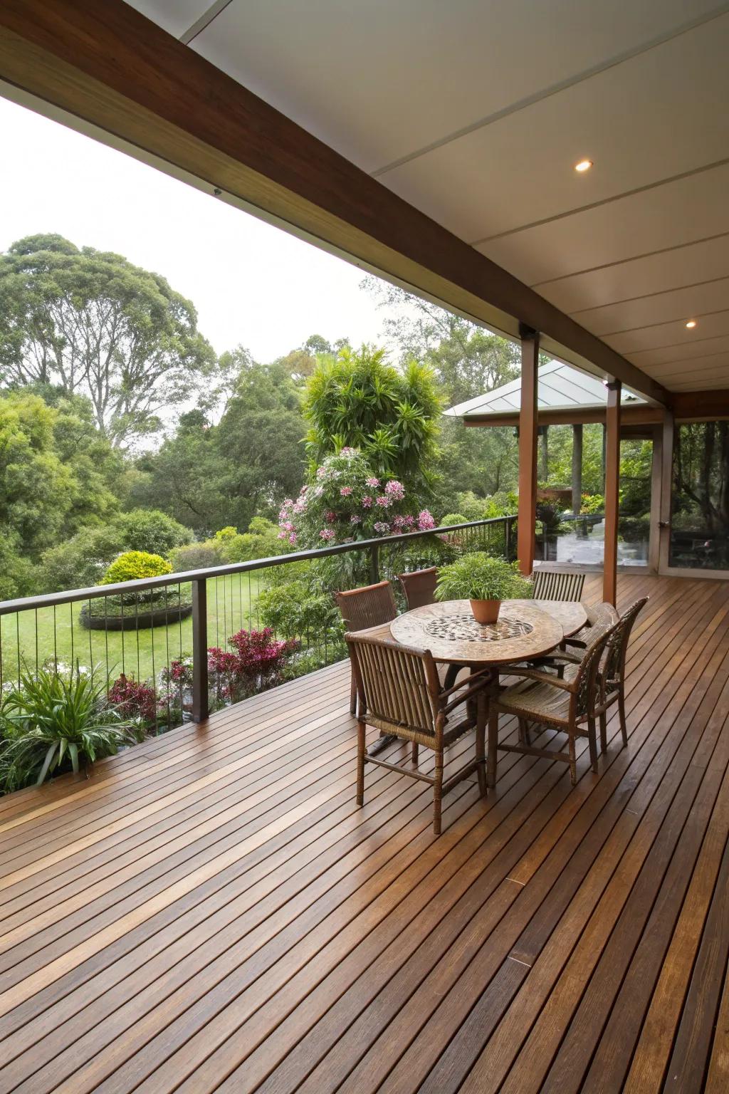Durable spotted gum timber deck