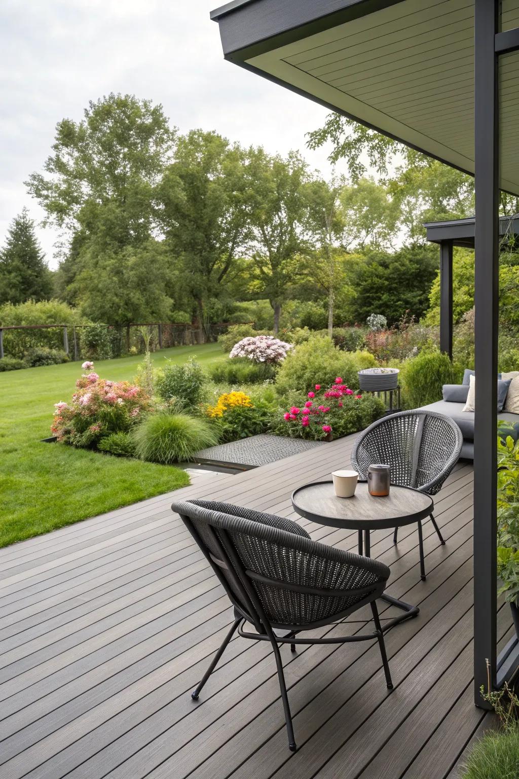 Low-maintenance composite deck